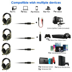 Auriculares con cable para juegos, cascos con micrófono para ordenador
